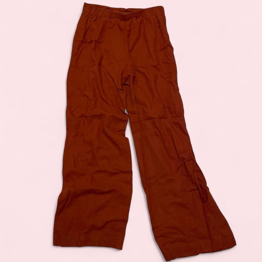Rust Wide-Leg Pants